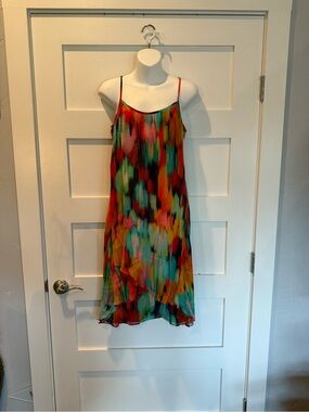 Colorful Abstract Print Spaghetti Strap Dress